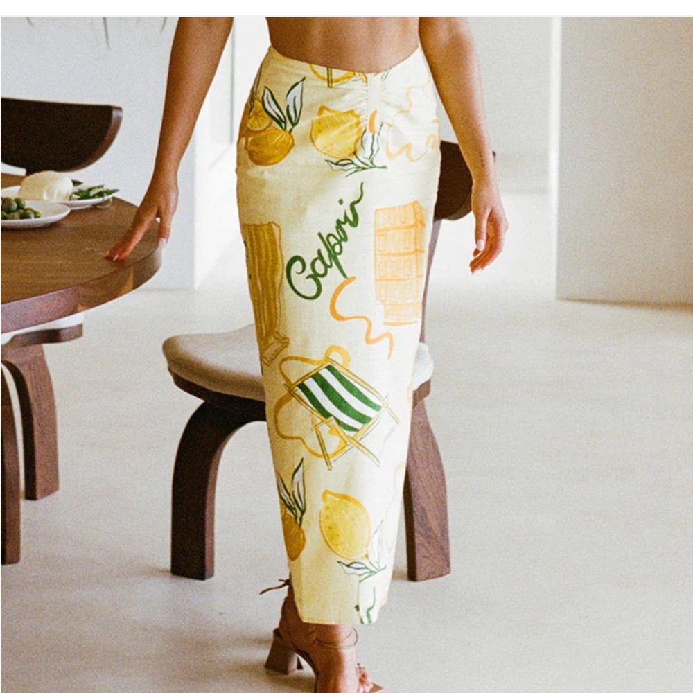 Sabo Skirt Citrus Print Midi Skirt - Picture 2 of 9
